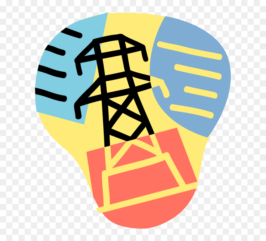 Vector Illustration Of Electricity Power Energy Transmission, HD Png Download - electricity vector png