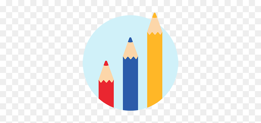 Three Coloured Pencils Pointing Up On A Light Blue - Teaching English And Math Logo, HD Png Download - maths png