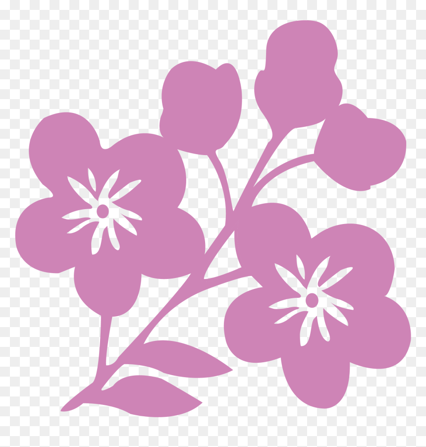Silhouette Clip Art - Simple Flowers Png, Transparent Png - small flowers png