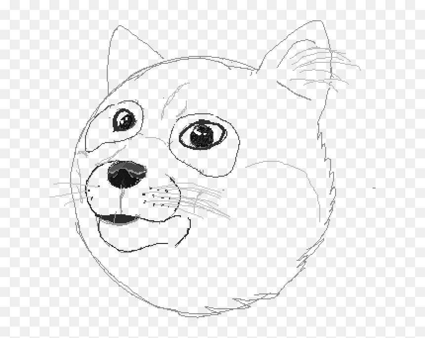 Sketch, HD Png Download - doge face png