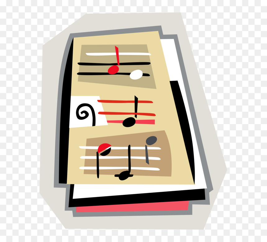Vector Illustration Of Music Sheets With Musical Notation - Lumber, HD Png Download - music notation png