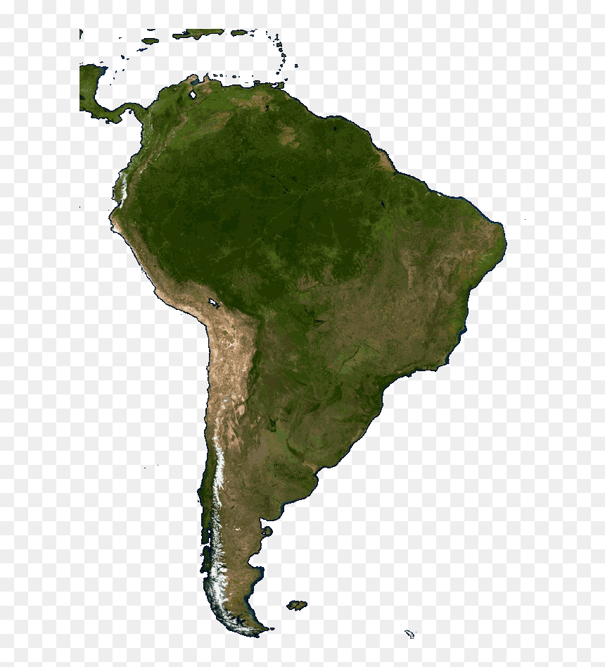This Example Makes A Satellite Jpg Photo Of South America - Map, HD Png Download - text png image