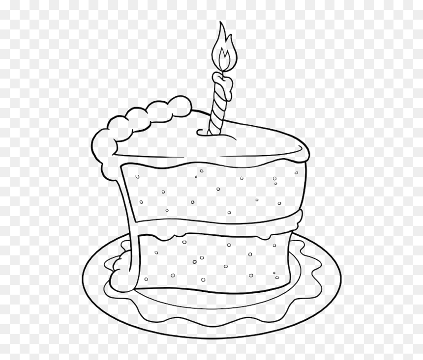 Slice Of Cake Birthday, Ing, Cookie - Cake Drawing Small, HD Png Download - birthday cake in png