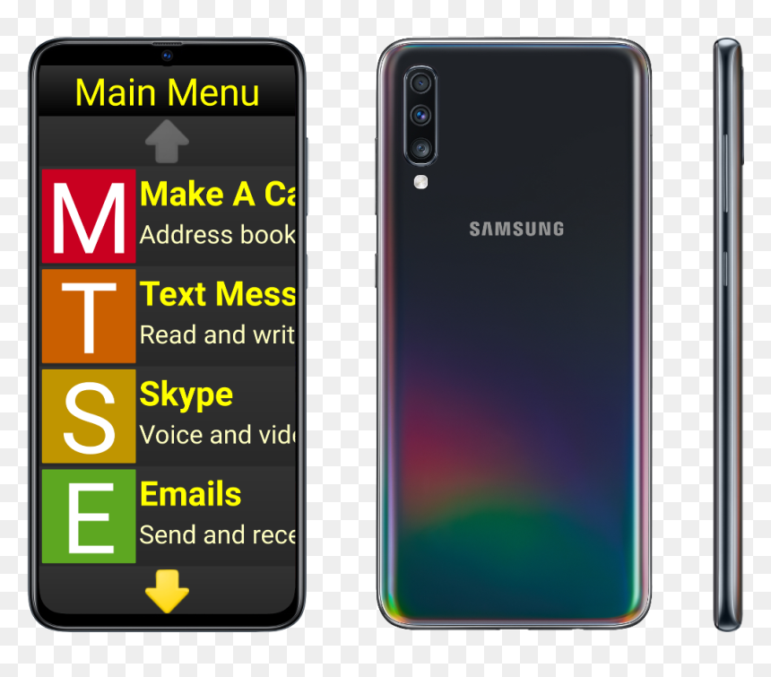 Synapptic Gold 20 Samsung A70 Phone With Synapptic - Synapptic Silver 10 Phone, HD Png Download - samsung ac png