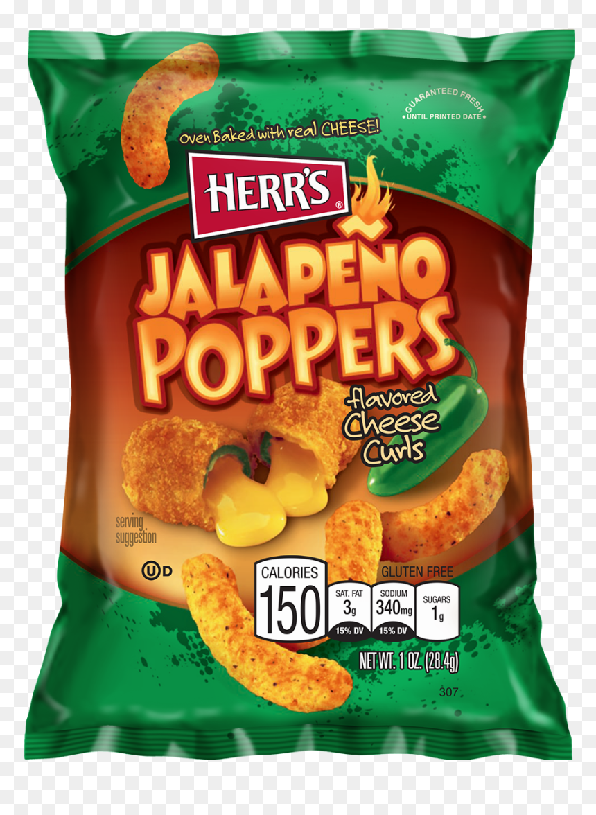 Herr's Jalapeno Poppers Cheese Curls, HD Png Download - poppers png