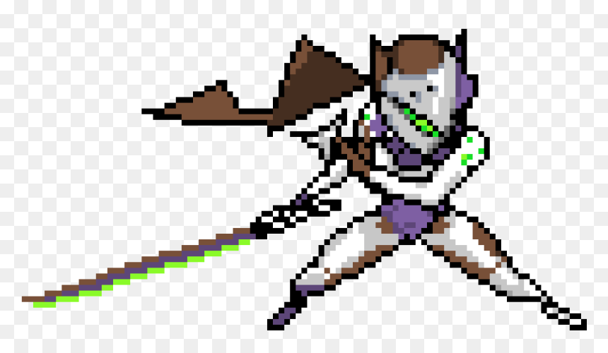 Overwatch Genji Pixel Spray, HD Png Download - genji head png