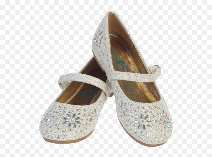 Ivory Glitter Girls Dress Shoes With Iridescent Beading - Girls Dress Shoes Fall, HD Png Download - formal shoes png