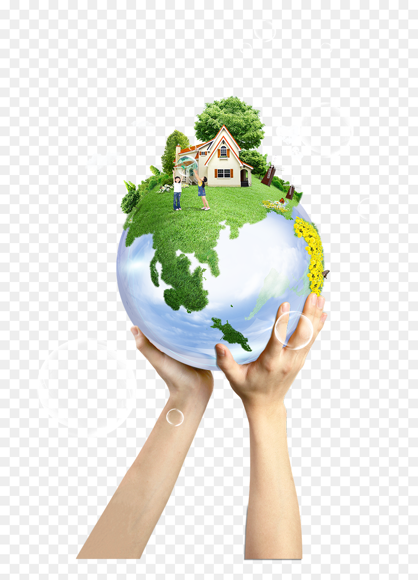 Globe In Hand With House Png, Transparent Png - globe hd png