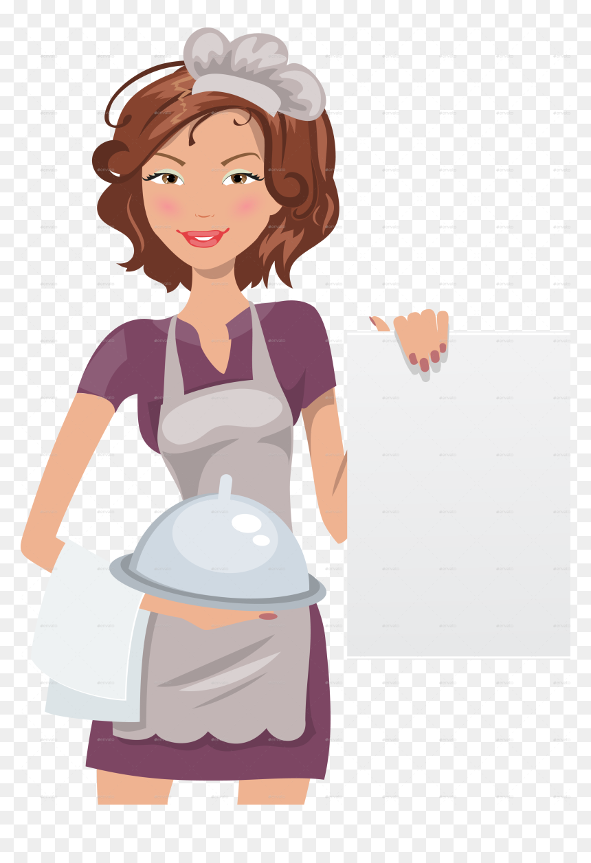 Menu Clipart Chef Menu, Menu Chef Menu Transparent - Woman Chef Vector Png, Png Download - chef cooking clipart png
