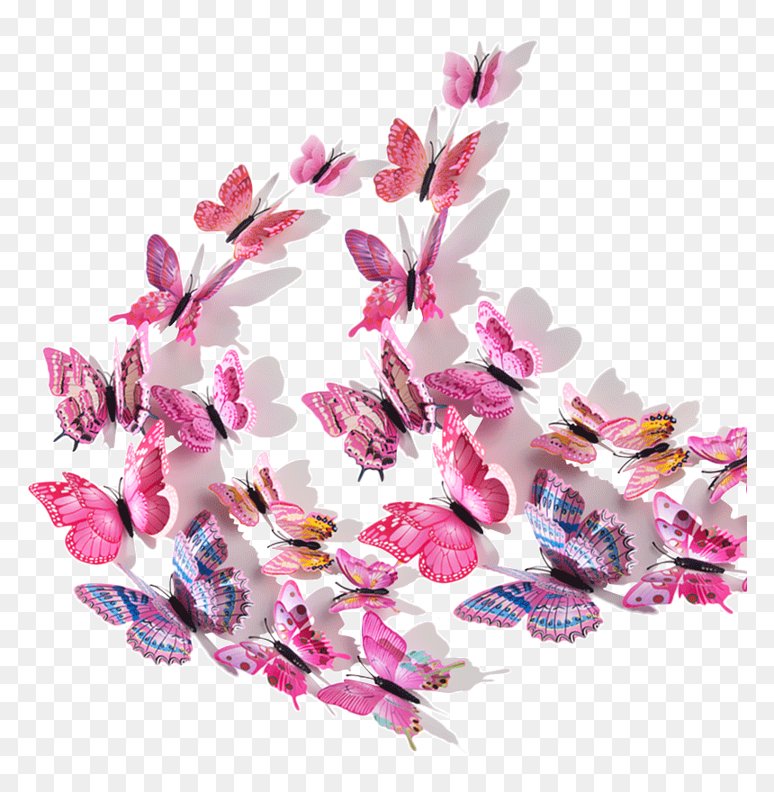 Creative Simulation Butterfly Wall Stickers 3d Three - Wall Decal, HD Png Download - 3d butterfly png