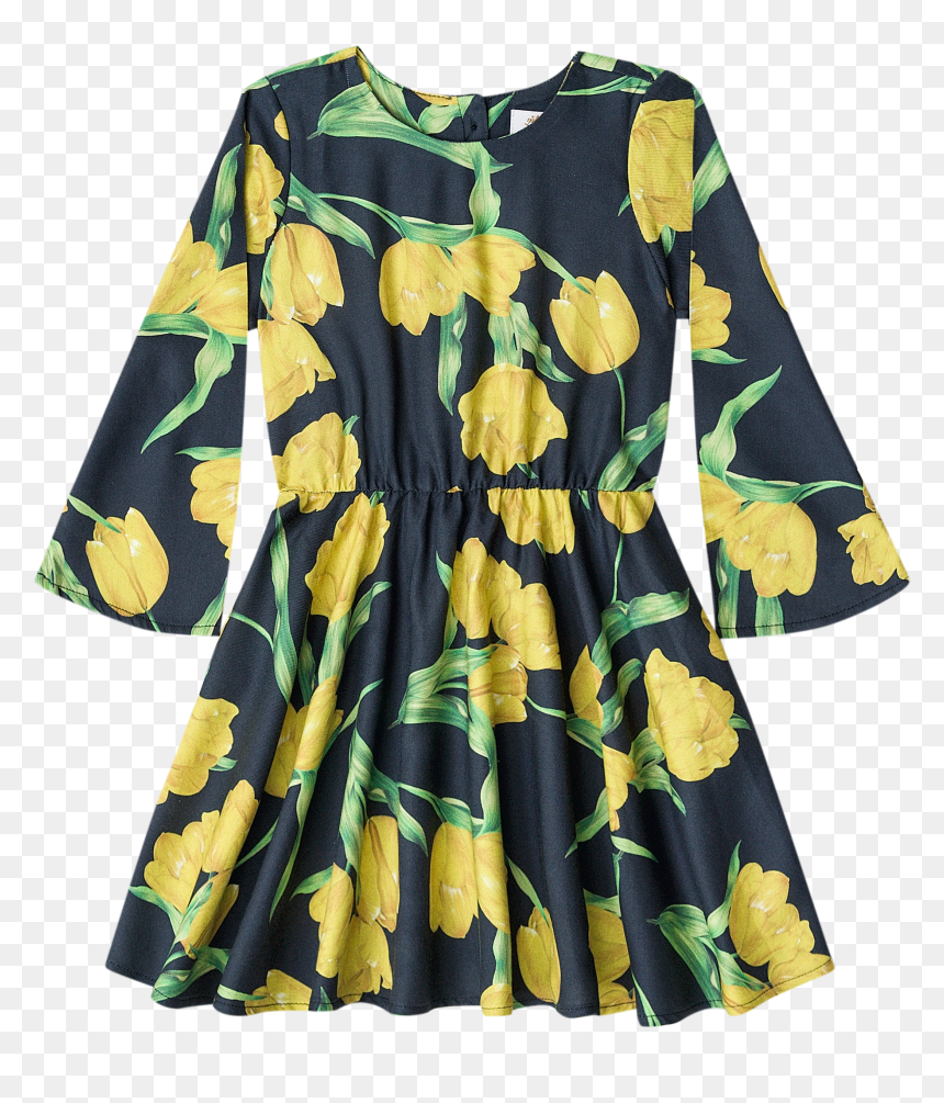 Floral Printed Up Baby Dress 3 Months To 9 Months - Day Dress, HD Png Download - baby dress png