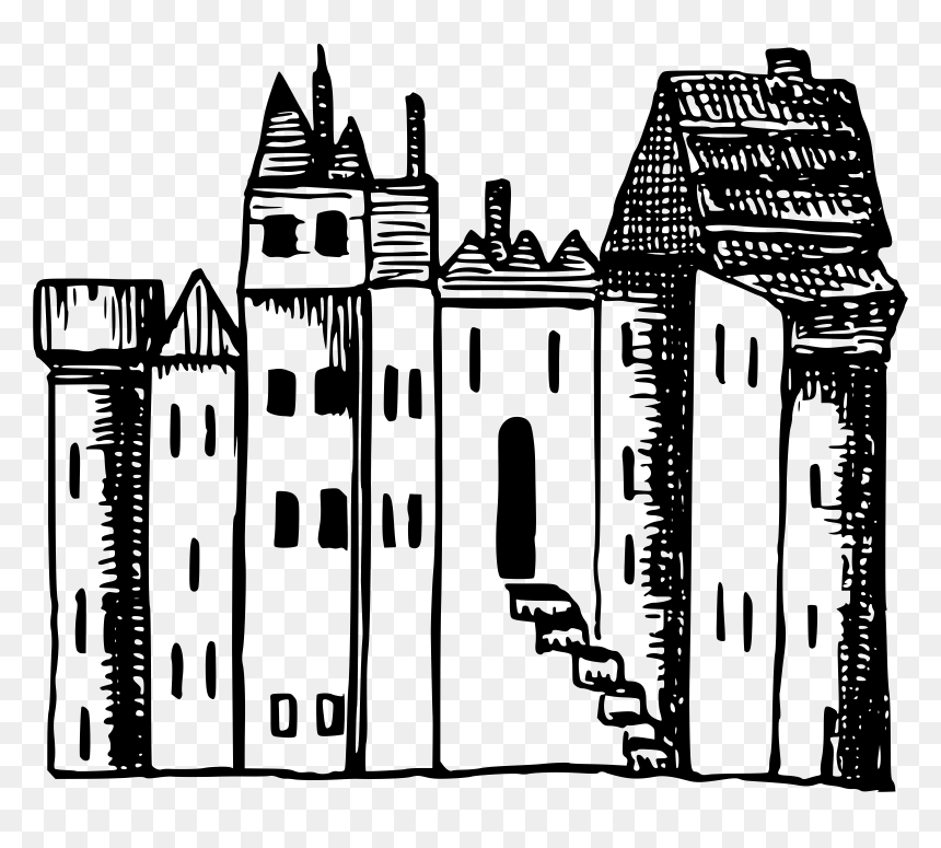 Roughly-drawn Castle Clip Arts - Hrad Omalovánka Ke Stažení, HD Png Download - castle icon png