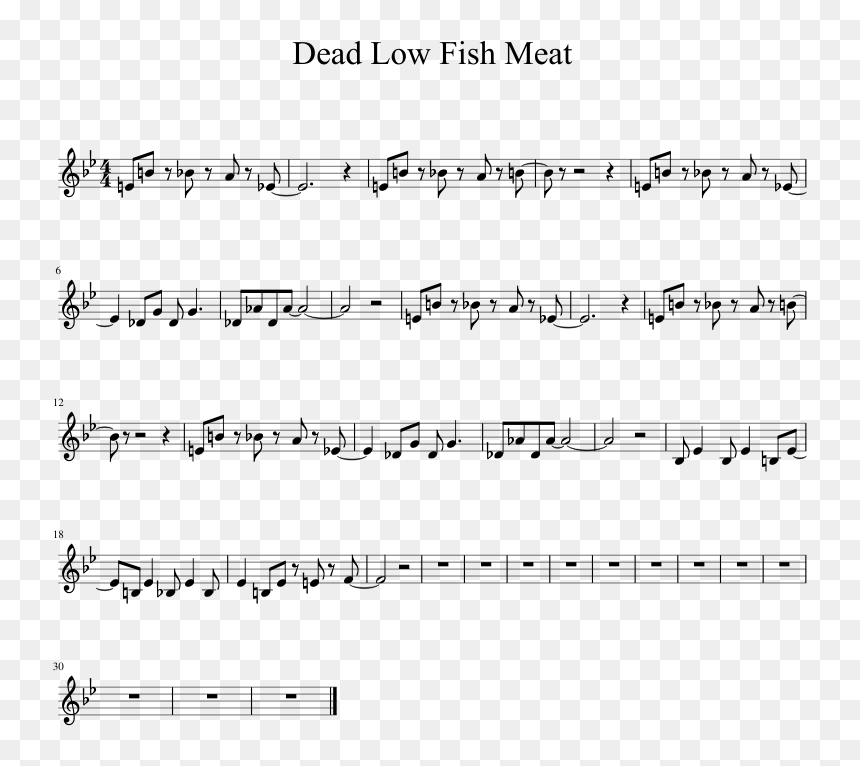 Dead Low Fish Meat Sheet Music 1 Of 1 Pages - Empty Set In A Nested Interval 0 1 N, HD Png Download - fish meat png