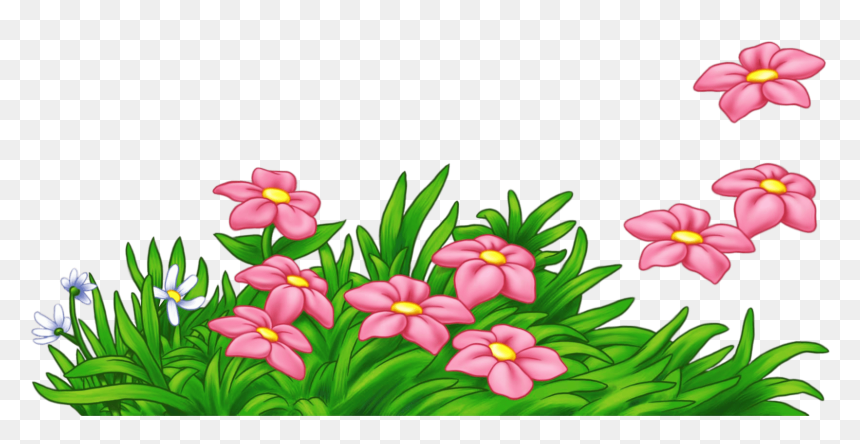 Transparent Grass Clipart - Flowers With Grass Clip Art, HD Png Download - gress png