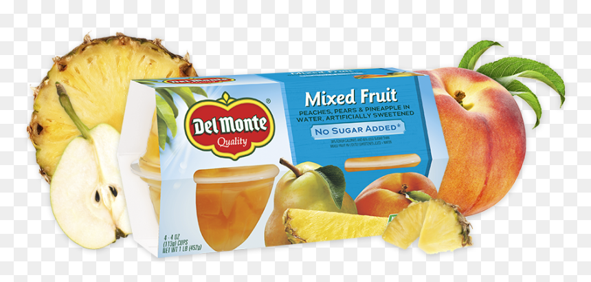 No Sugar Added, Fruit Cup® Snacks - Delmonte Fruit Cup, HD Png Download - mix fruit png