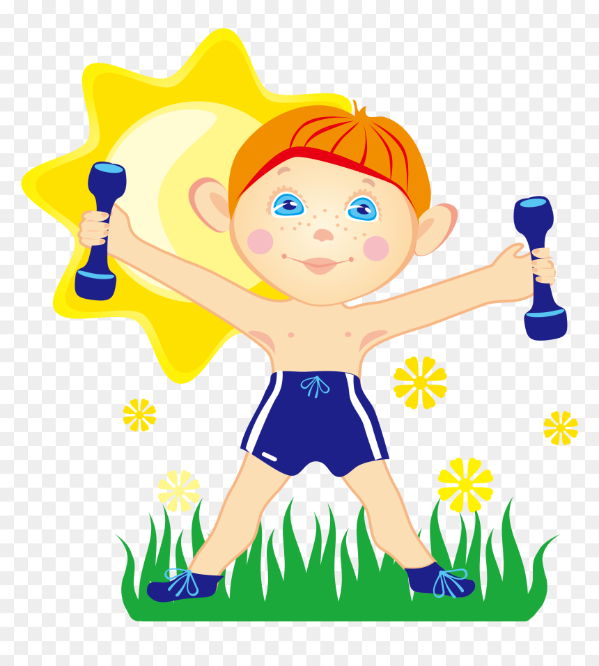 Dumbbells Clipart Kids Fitness - Kids Clipart Fitness Png, Transparent Png - fitness clipart png