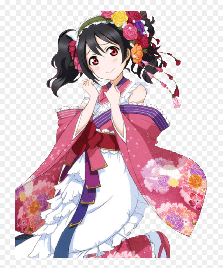 #freetoedit #animegirl #animestyle #kawaii #fotoedit - Love Live Nico Kimono, HD Png Download - anime girl png tumblr