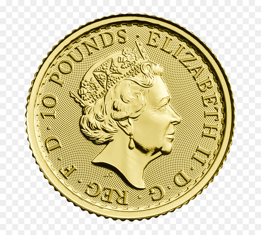 Britannia 2018 1/10 Oz Gold Coin - British Coin Transparent, HD Png Download - golden coin png
