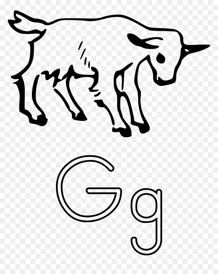 G Is For Goat Alphabet Learning Guide Drawing - Fainting Goat Clipart Black And White, HD Png Download - goat vector png