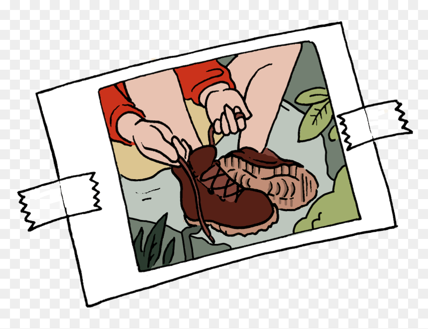 Peerdom Polaroid Hiking Shoes - Cartoon, HD Png Download - polariod png