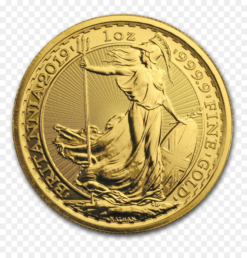 1oz Great Britain Britannia Gold Coin Reverse - Lion Of England Coin, HD Png Download - golden coin png
