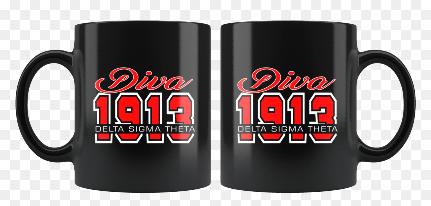 Delta Sigma Theta Black Mug - Cup, HD Png Download - delta sigma theta png