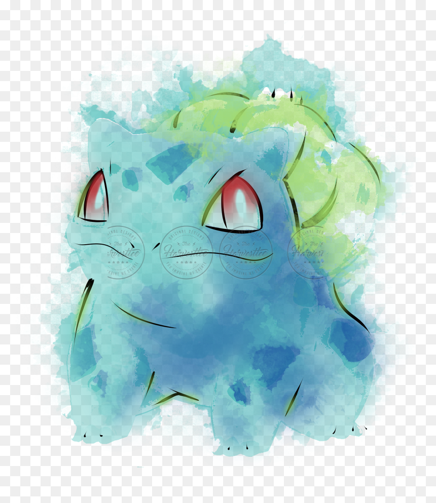 Grass Poison Watercolor - Video Game Watercolor, HD Png Download - pokemon fire red png