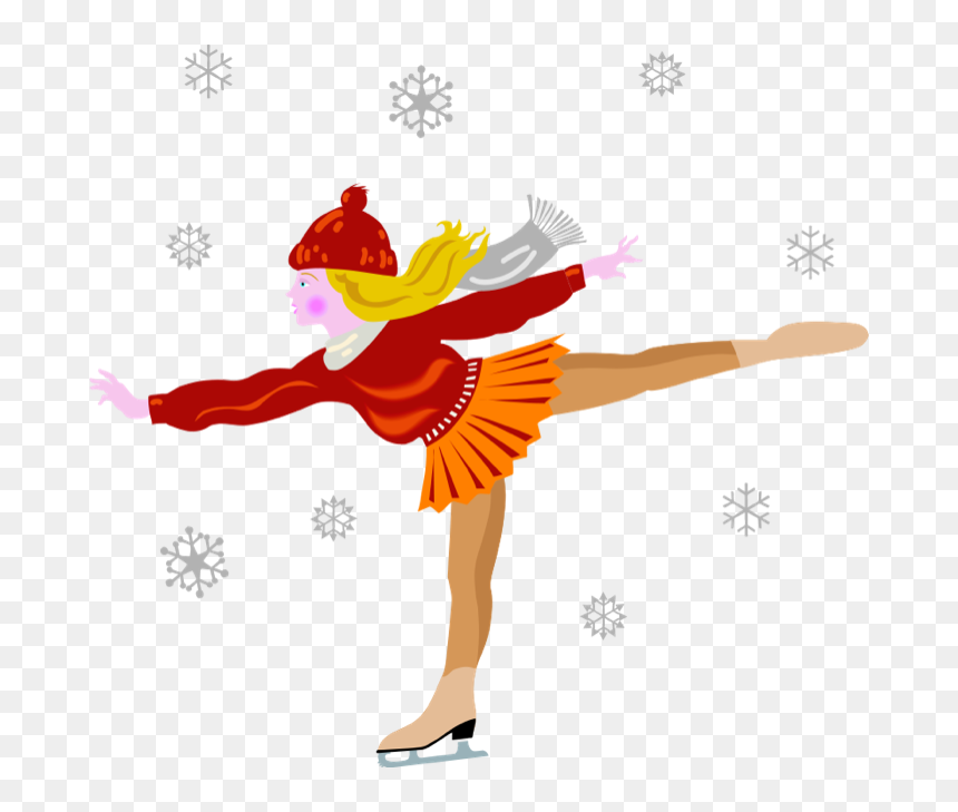 Snowy Clipart Snow Ice - Ice Skating Clip Art, HD Png Download - ice skating png
