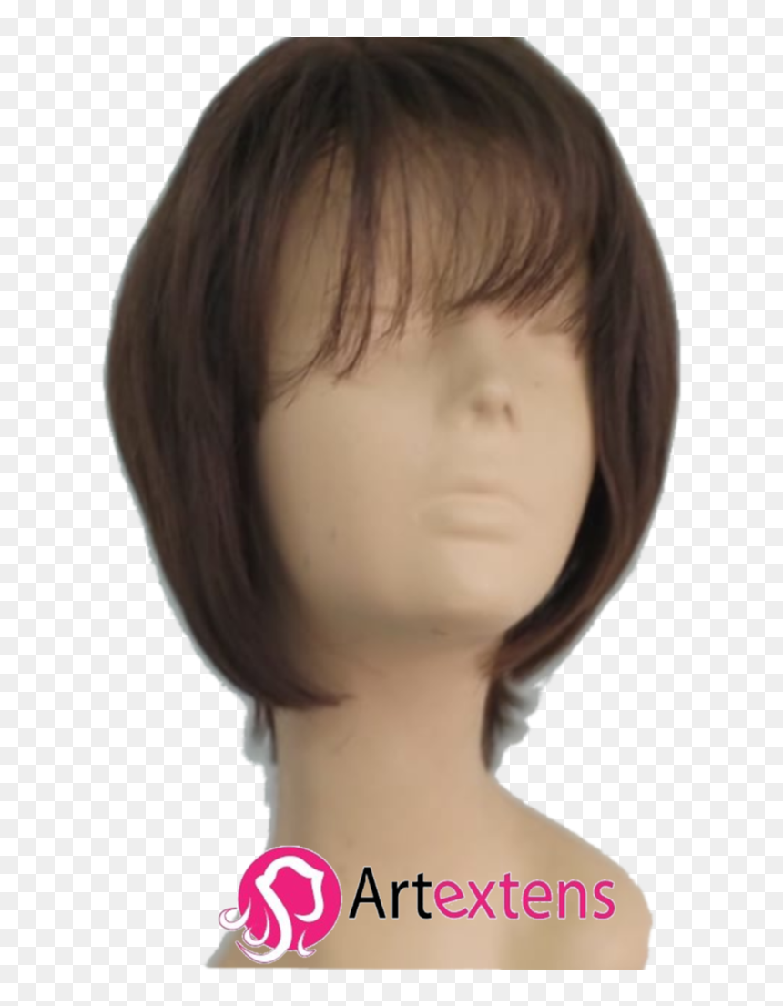 Peluca Económica, 20 Cm Largo, Con Fleco - Lace Wig, HD Png Download - peluca png