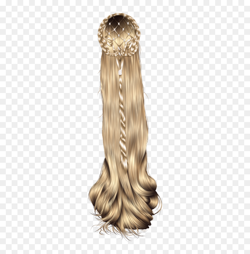 Princess Long Hair Style, HD Png Download - peluca png
