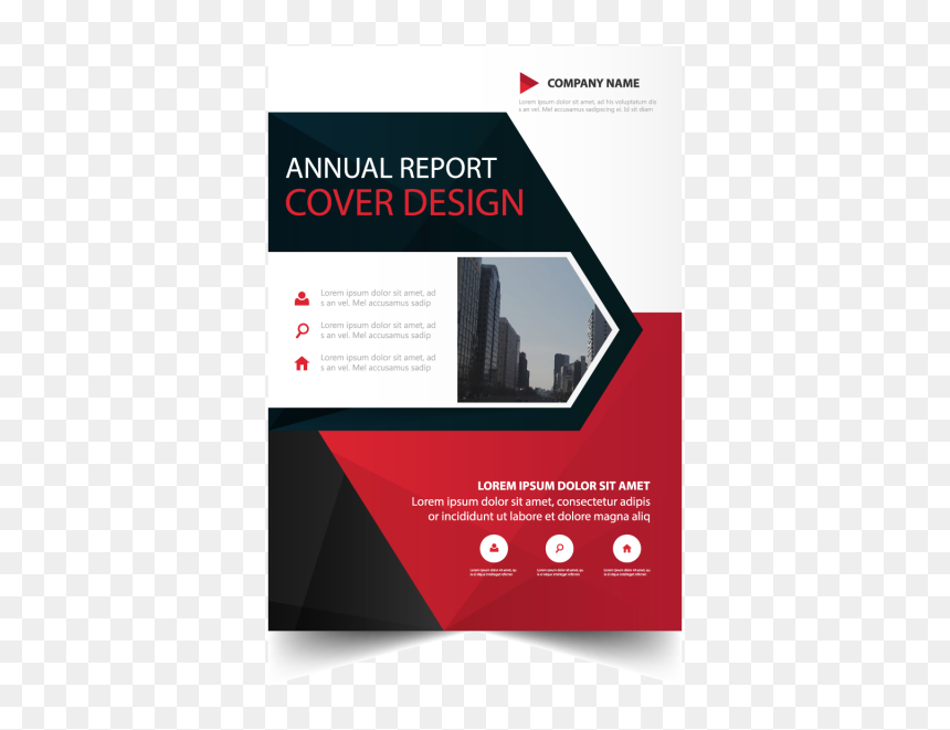 Red Triangle Annual Report - Vector Design Brochure En Png, Transparent Png - flyer png