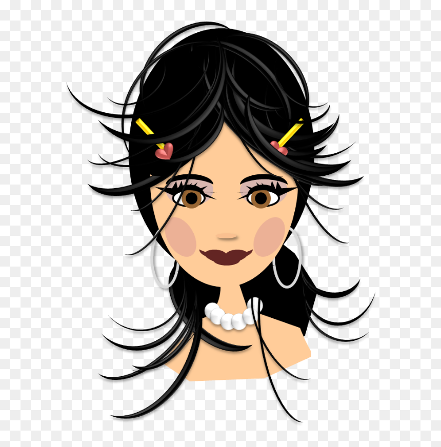 Transparent Natural Hair Clipart - Siyah Saçlı Kadın Karikatür, HD Png Download - natural hair png