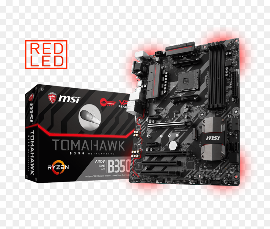 Msi B350 Tomahawk Atx Am4 Motherboard, HD Png Download - tomahawk png
