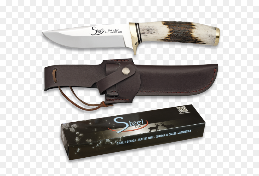 Cuchillo Steel 440 Asta De Ciervo , Png Download - Hoja Cuchillo De Caza, Transparent Png - cuchillo png
