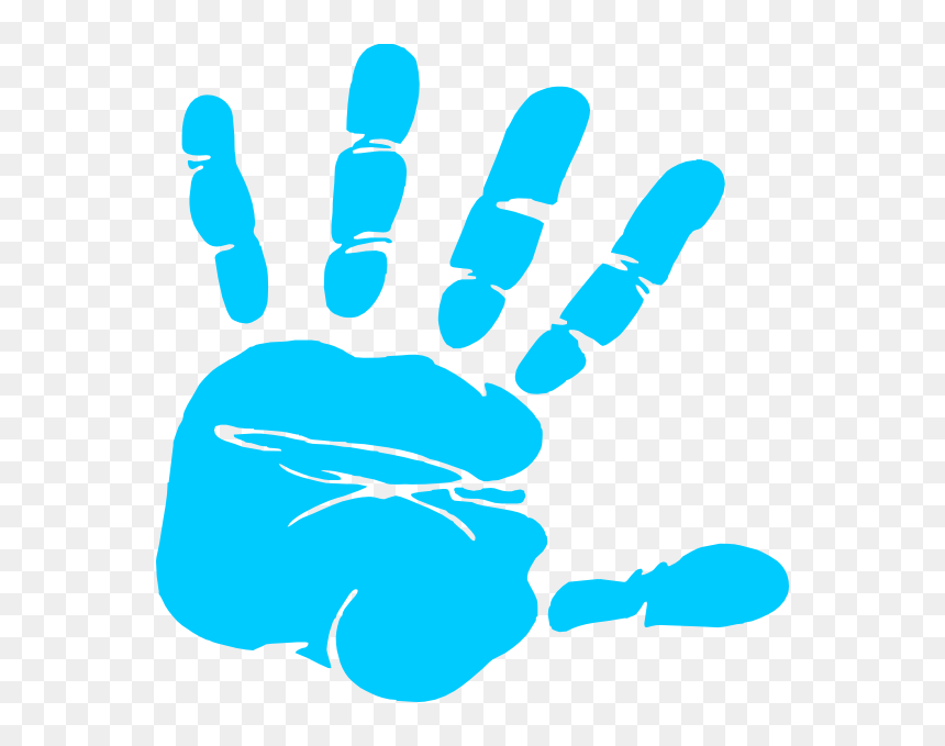Blue Baby Foot Print Pink Baby Hand - Handprint Clipart, HD Png Download - baby foot png