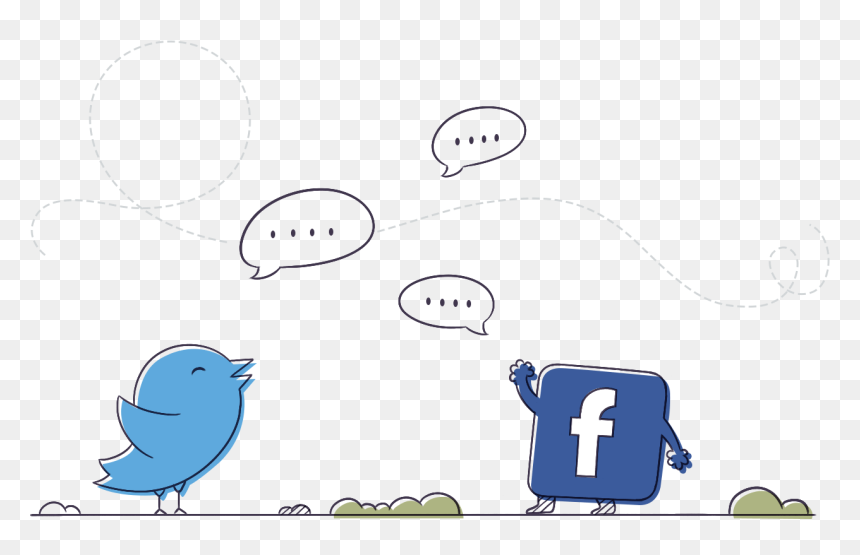 Cartoon, HD Png Download - twitter facebook png