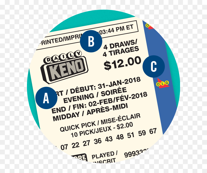 A Daily Keno Ticket - Circle, HD Png Download - lottery ticket png