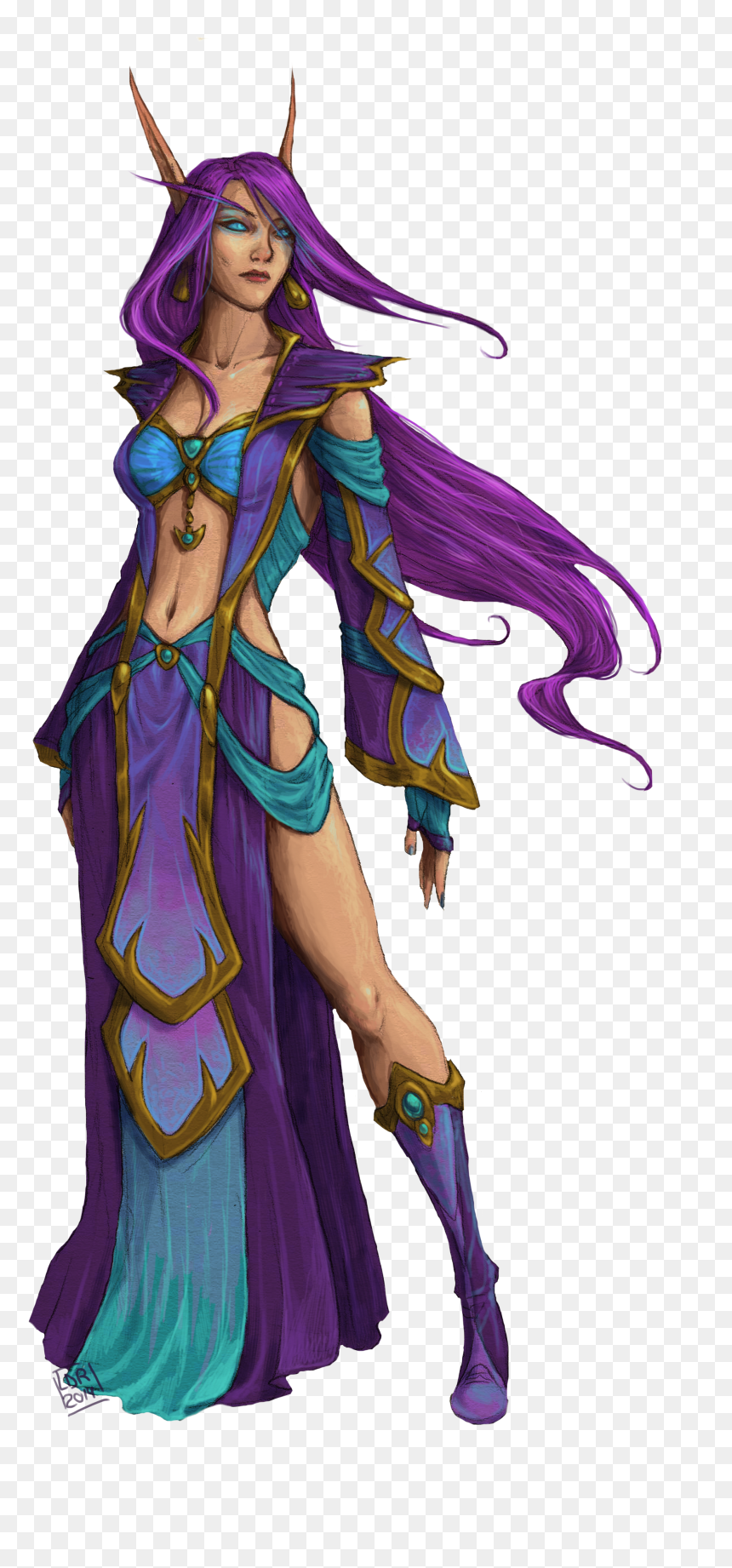 Wow Png Female Mage - Mage Outfit Female, Transparent Png - mage png