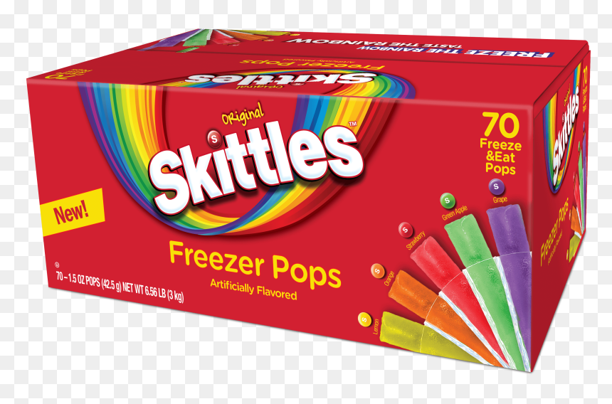 Skittles Freezer Pops 70ct/1 - Graphic Design, HD Png Download - skittle png