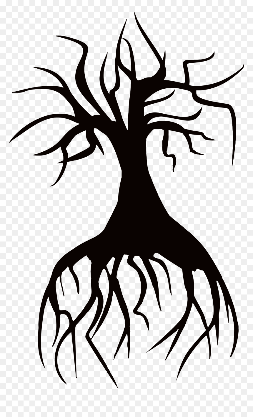 Spider Tree Minus Spider Clip Arts - Tree With Spider Web Clip Art Black, HD Png Download - plus minus png