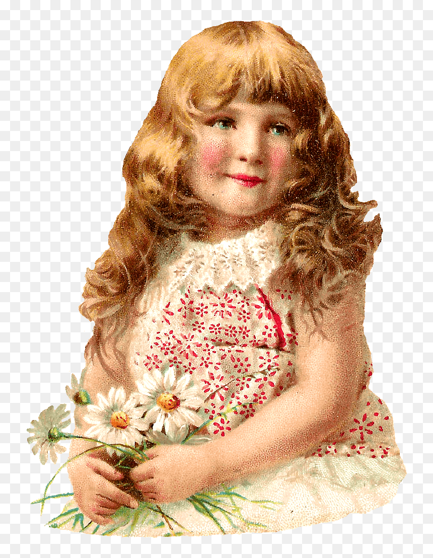 Girl With Flowers Victorian Clip Arts - Ayer's Sarsaparilla, HD Png Download - victorian png