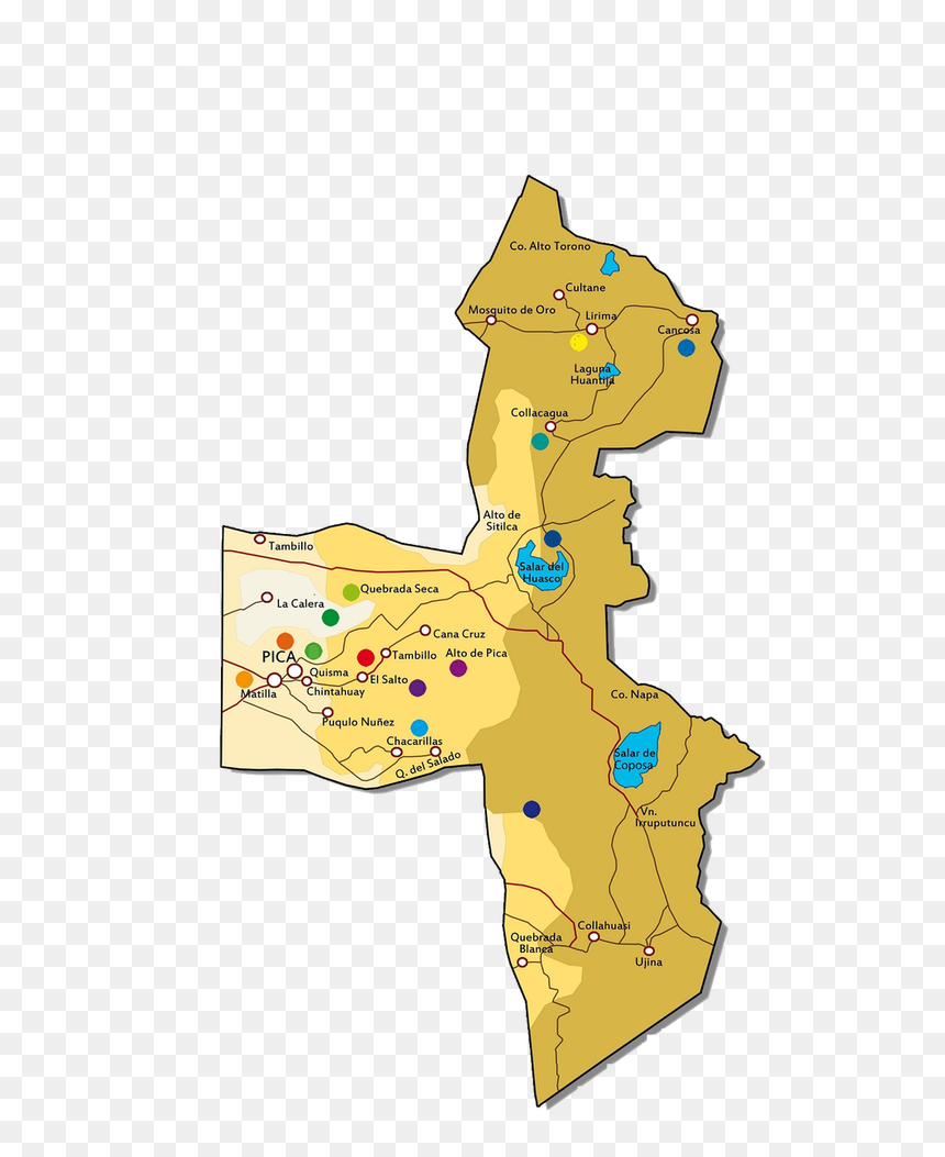 Mapas Pica Politico Comunal2 - Ubicacion Oasis De Pica Mapa, HD Png Download - ubicacion png