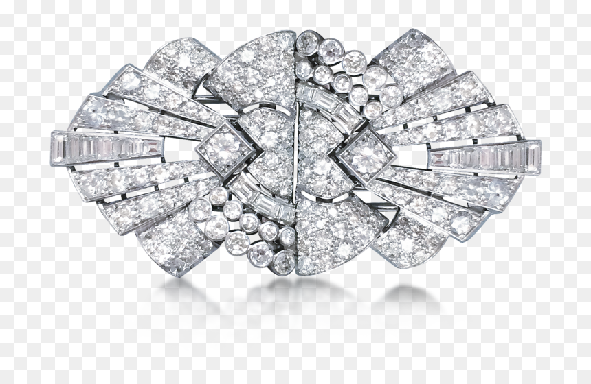 Bulgari Art Deco Gold Diamond Clips , Png Download - Diamond Brooch Designs Png, Transparent Png - clips png