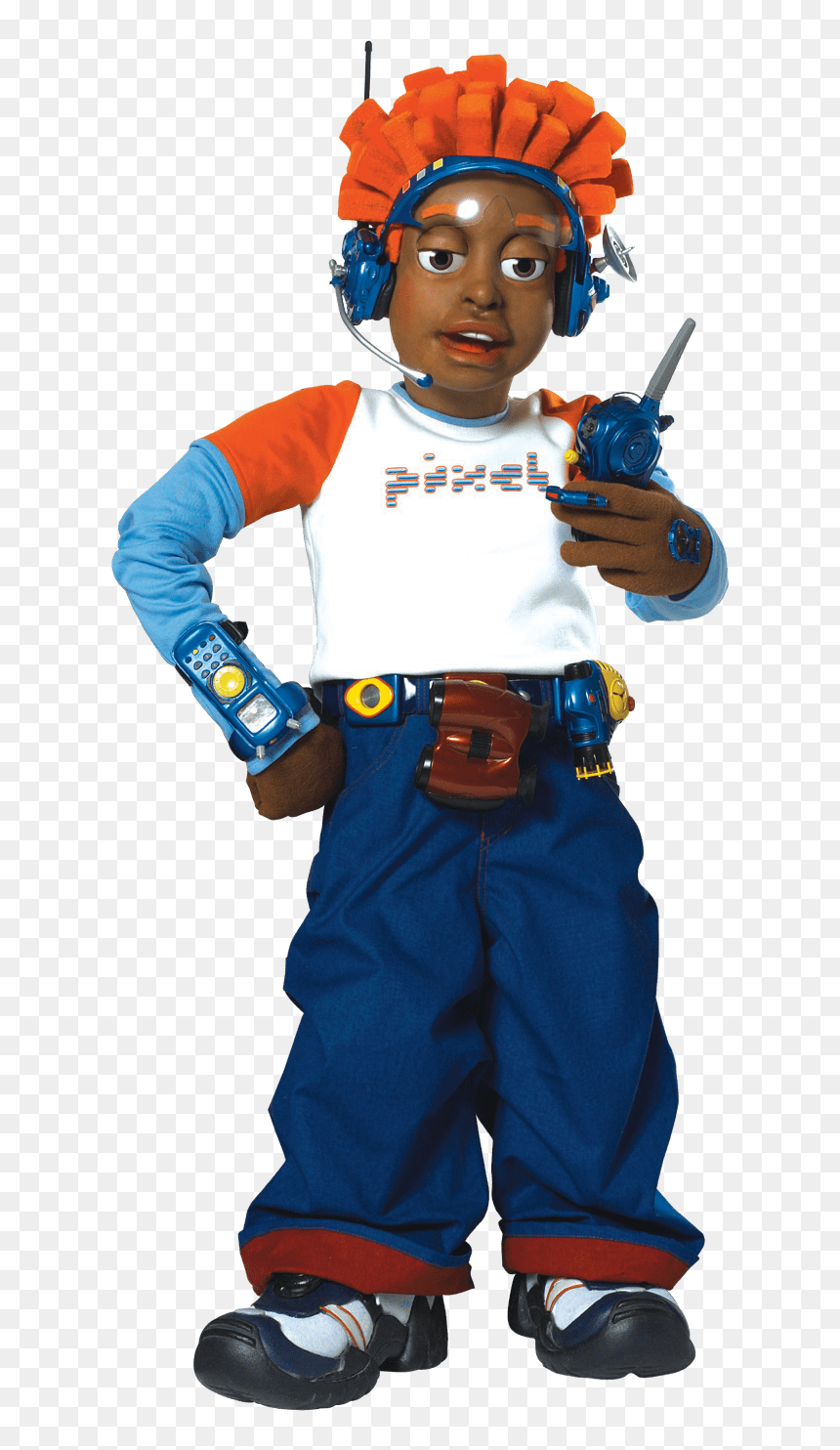 Pixel Holding A Walkie Talkie - Black Kid From Lazy Town, HD Png Download - walkie talkie png