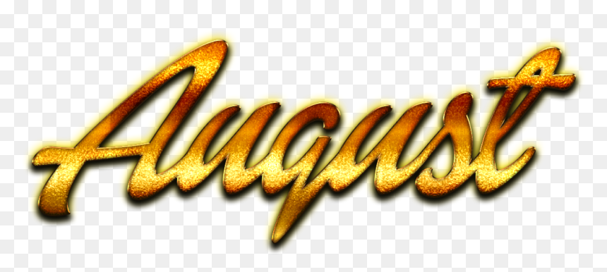 August Golden Letters Name Png - Calligraphy, Transparent Png - august png