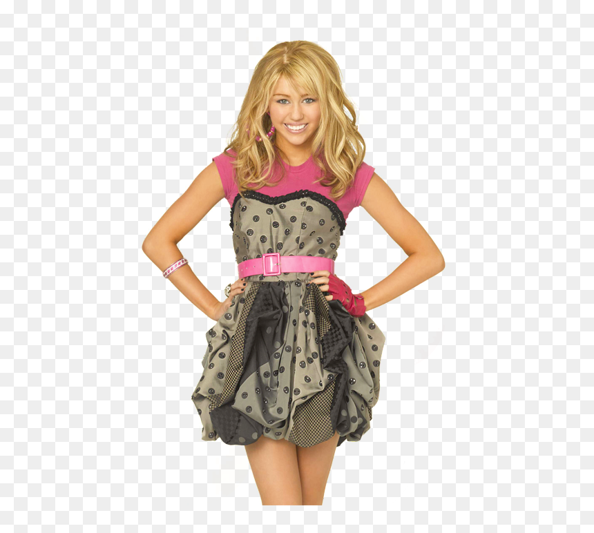 Miley Cyrus-hannah Montana - Hannah Montana Black Dress, HD Png Download - hannah montana png