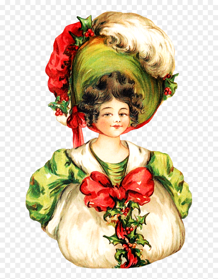 Victorian Christmas Women Clipart - Christmas Day, HD Png Download - victorian png
