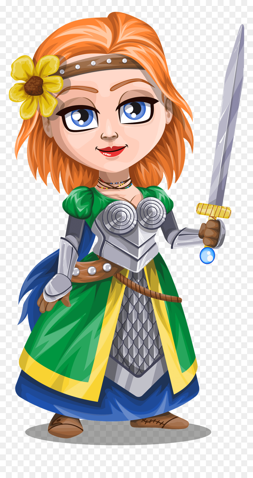 Female Knight Clipart, HD Png Download - knight sword png