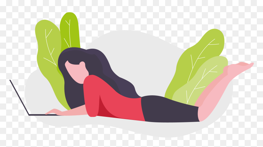 Working In Bed Illustration Designed By Artenpik - Illustration, HD Png Download - bed.png