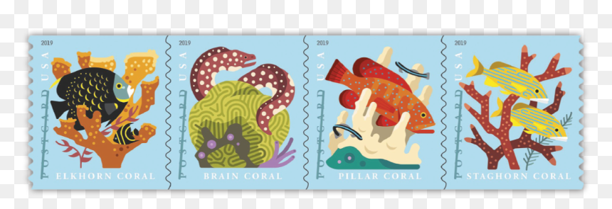 Coral Reefs ‘postcard’ Stamps Complete Tropical Trilogy - Forever Postcard Stamps, HD Png Download - postcard stamp png